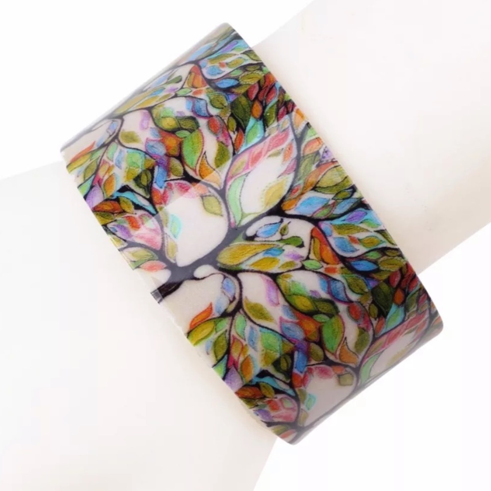 NEW Tree of Life Adjustable Acrylic Bangle Cuff - Picture 7 of 13